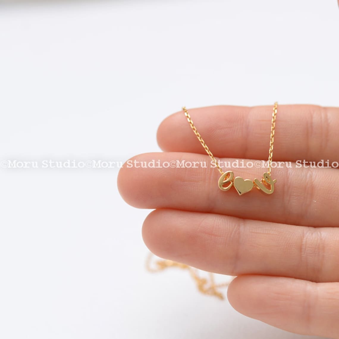 Personalized Initial Necklace/ Dainty Gold Letter Necklace Etsy