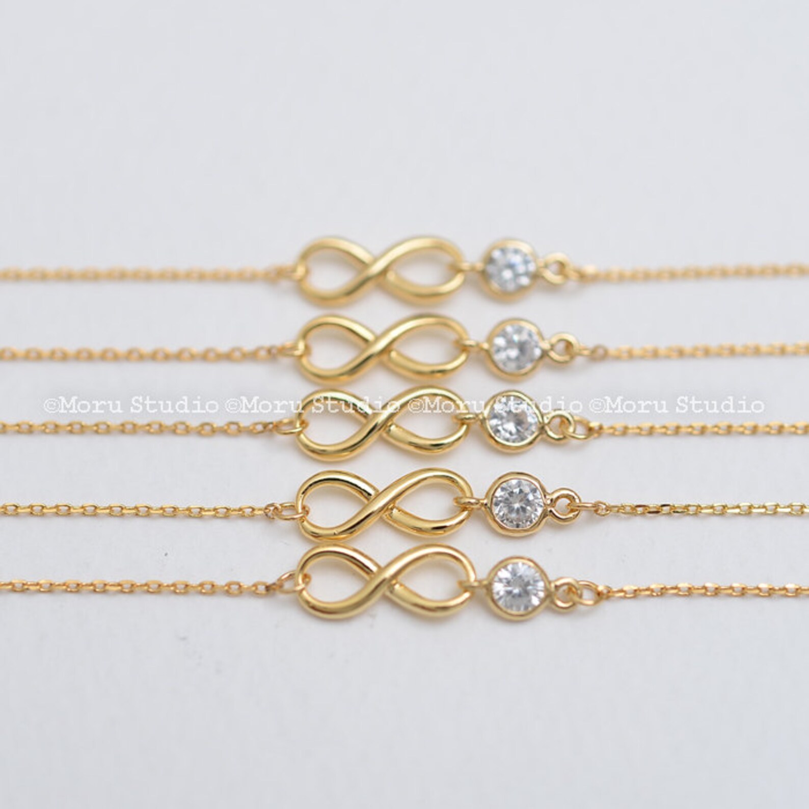 Gold Infinity Braceletbridesmaids Giftcrystal Etsy