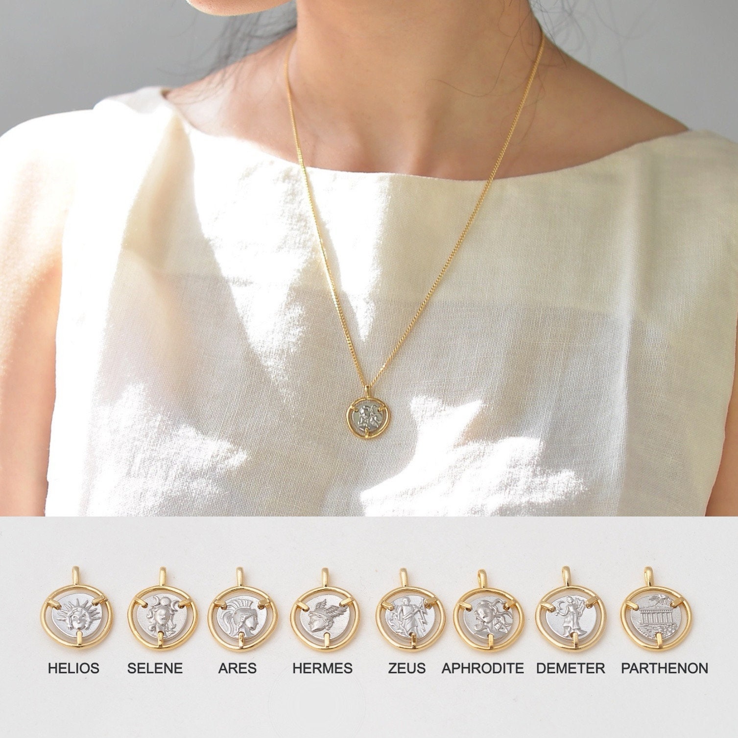 Ancient Greek Mythological Necklace/ Mythology Medallion Etsy