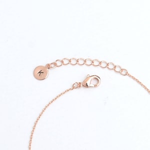 Adjustable Extender with a Tiny Round Hand Stamped Initial Coin Tag / NCR010