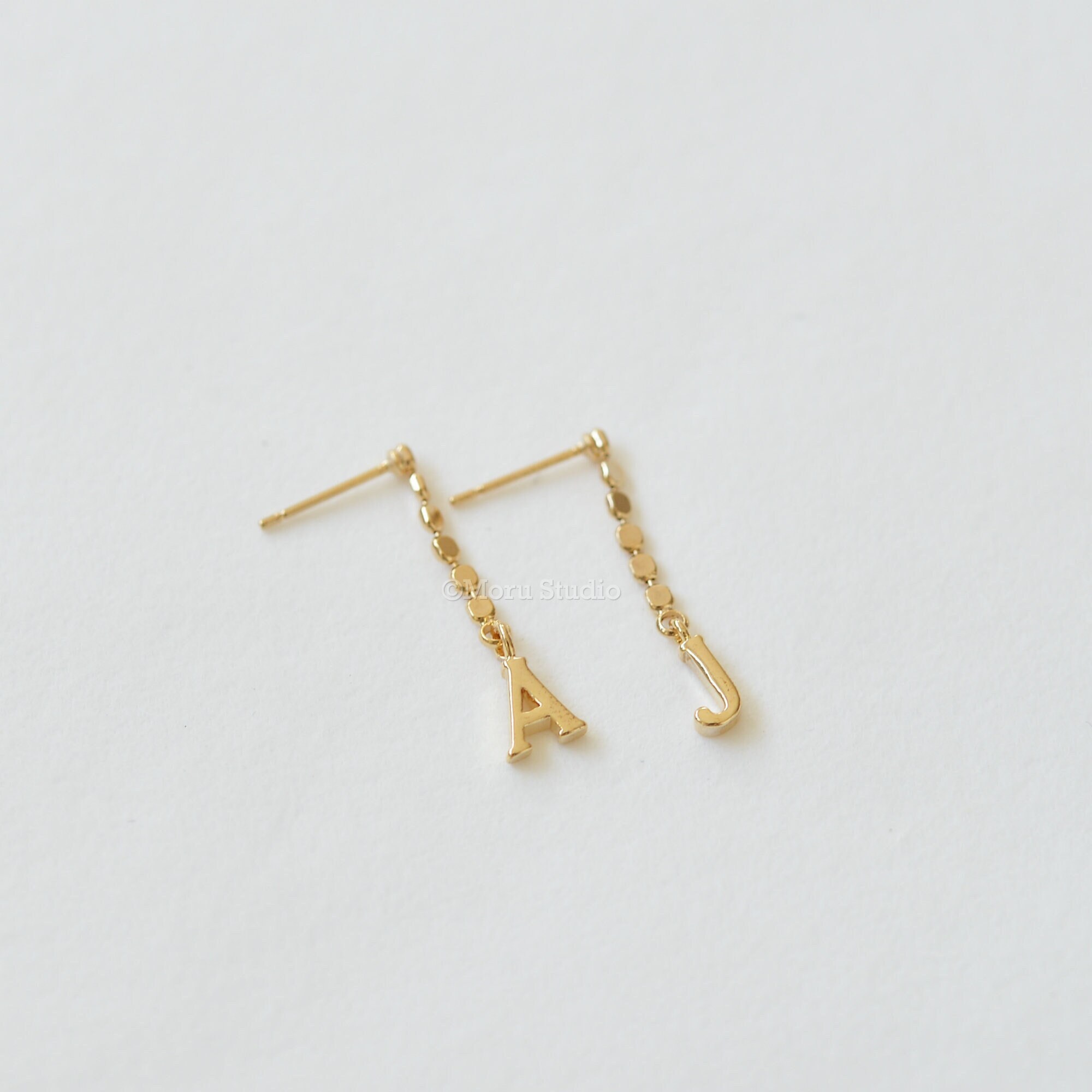 Custom Initial Dangle Earrings Letter Earrings Initial Dangle