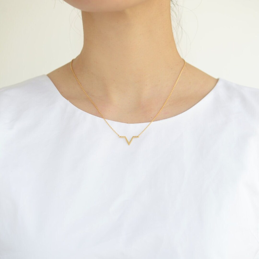 Dainty V Necklace, Chevron Necklace, Thin Chain for Layering, Triangle