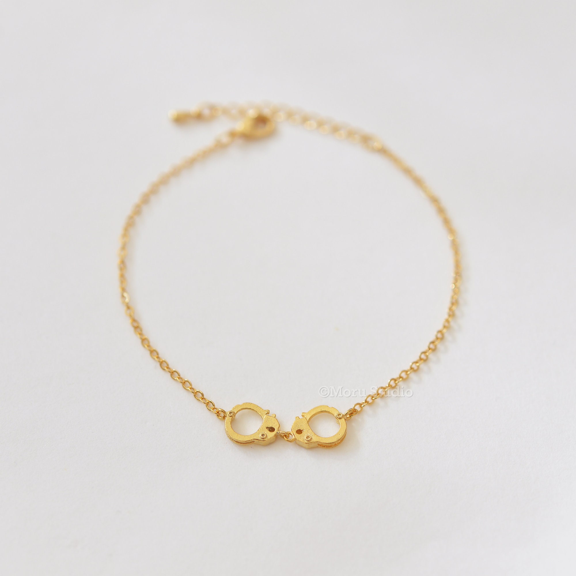 Custom Initial Handcuff Bracelet Partners in Crime Gold Etsy