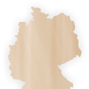 Germany Wood Cutout - High Detail Laser Cut Outline of Germany - 12&quot; Wood Map