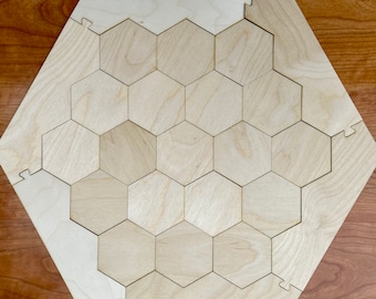 Laser Cut Birch Hexagonal Game Board