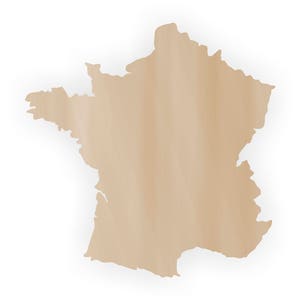 Frankrijk Houtuitsnede - High Detail Laser Cut Outline van Frankrijk - 12 "Wood Map
