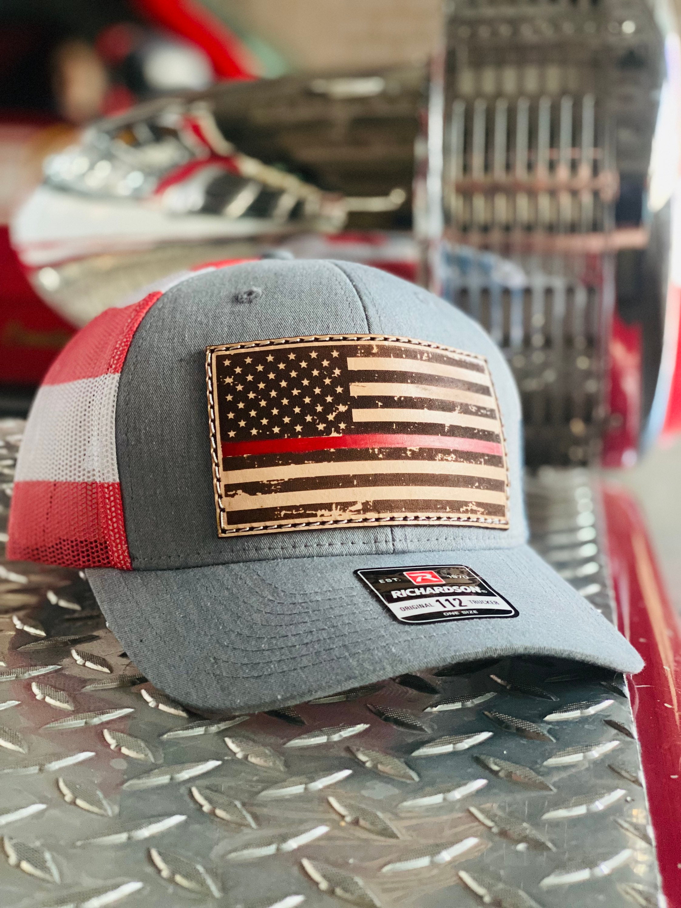 Patriotic First Responder Leather Patch 