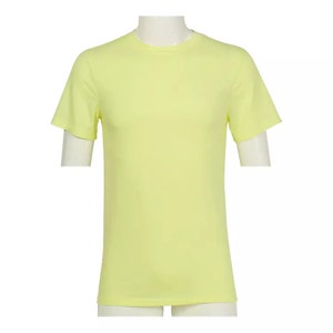 Cotton Feel 95 % Polyester TShirts Not See Thru Good Quality Lemon Yellow
