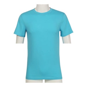 Cotton Feel 95 % Polyester TShirts Not See Thru Good Quality Sapphire Blue