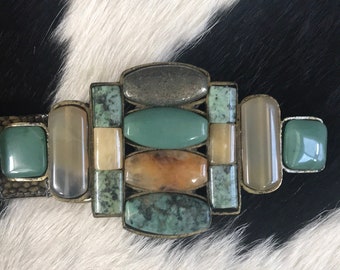 LADIES SILVER YELLOW BROWN STONE LAYERED BELT NEW UNIQUE STUNNING B1 LADIES SILVER YELLOW BROWN STONE LAYERED BELT NEW UNIQUE STUNNING B1