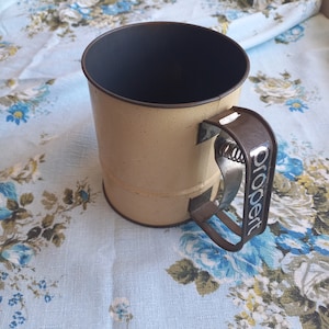 Propert Metal Sifter- Rustic Kitchenware- Cream