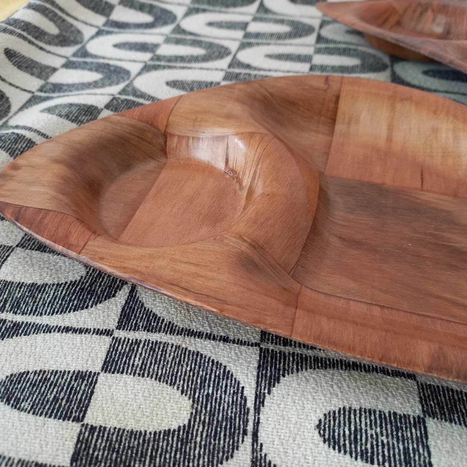 Mid Century Timber Stacking Snack Trays Set of 2 - Etsy