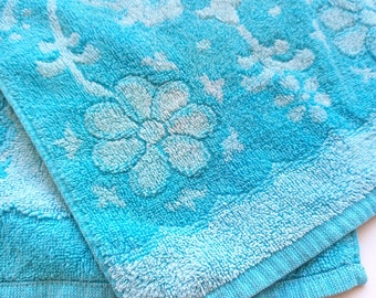 Dri-Glo Vintage Hand Towels- Blue Floral- Made in Australia