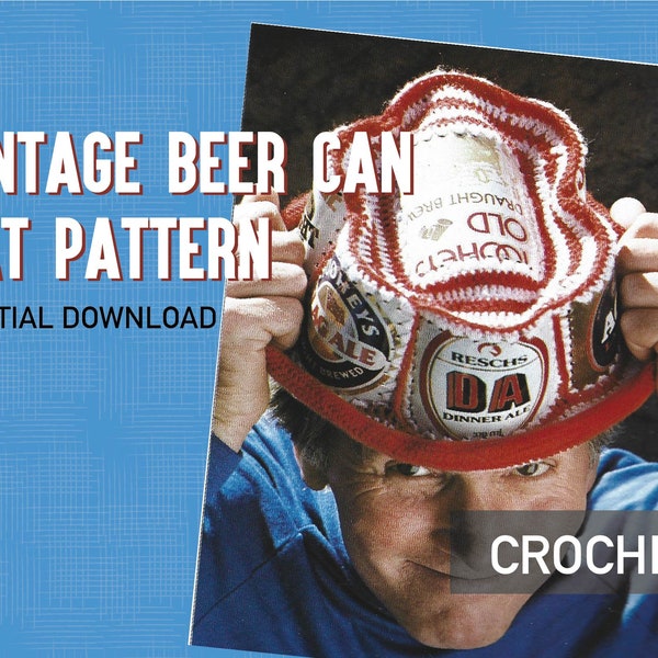 Original 70s Beer Can Hat Crochet Pattern