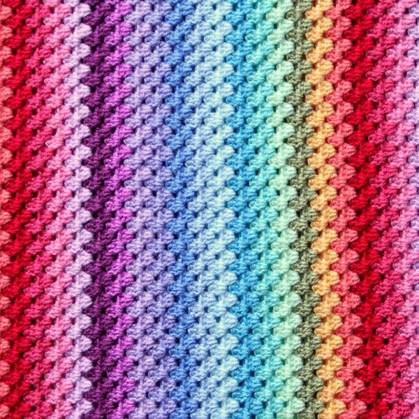 DIY Kit Set Granny Square Crochet Stripes TEMPERATURE Rainbow BLANKET Afghan Birthday Crochet Starter Pack Pattern, Hook, Yarn, Chart, Bag