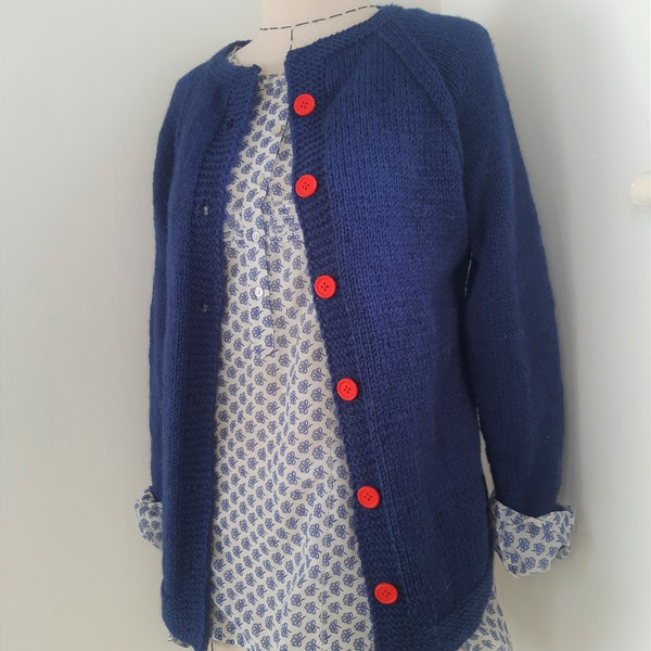 PDF Knitting Pattern - Everyday Raglan Cardigan Bottom up seamless knit Aran yarn Easy Beginners Ladies garment - Download immediately