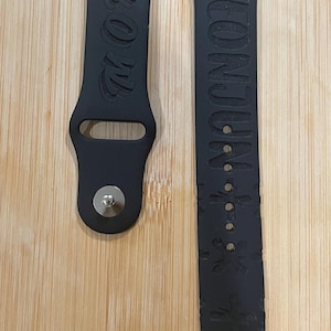 TXT k pop bias themed engraved design on a silicone watch band compatible with Apple Watch and Samsung Galaxy Watch