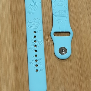 Aespa k pop themed engraved design on a silicone watch band compatible with Apple Watch and Samsung Galaxy Watch
