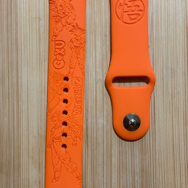 Anime Dragon themed engraved Apple and Samsung Galaxy Watch Band