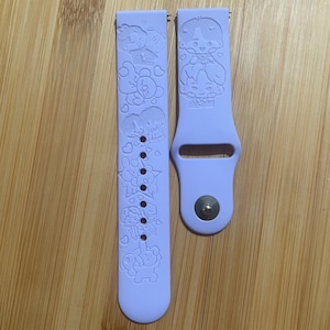 BTS RM and JK k pop themed Engraved design on a silicone watch band compatible with Apple Watch and Samsung Galaxy Watch