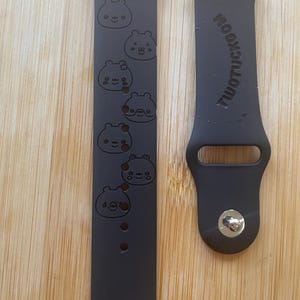 Monsta X twotuckgom k pop  themed engraved design on a silicone watch band compatible with Apple Watch and Samsung Galaxy Watch