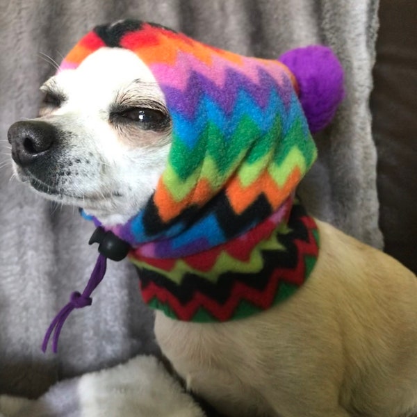 Chihuahua pom pom hat /dog snood/dog hat