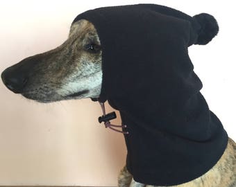 Bonnet Whippet à pompon / Tour de cou pour chien