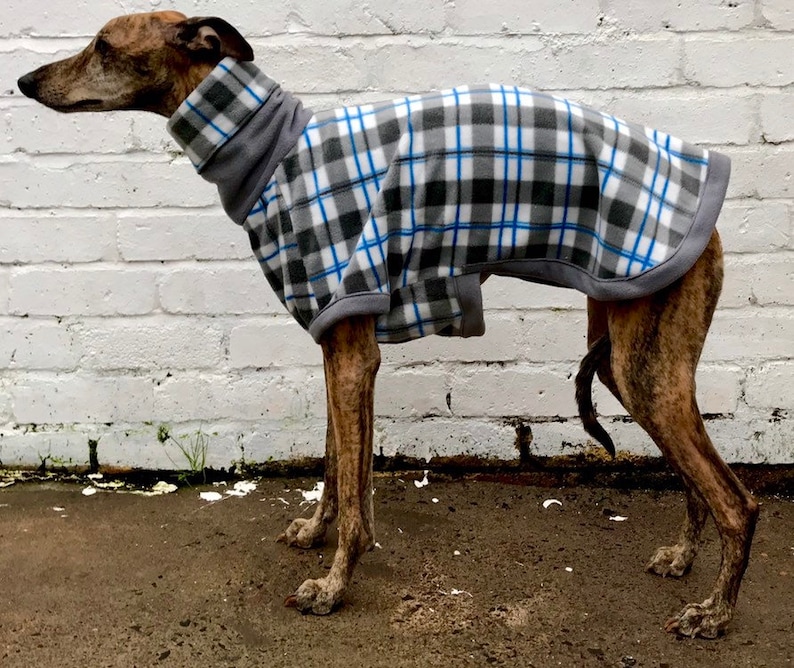 Whippet coat with neck warmer snood fleece jacket sweatshirt made to order