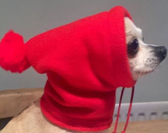 Chihuahua pom pom hat /dog snood/dog hat