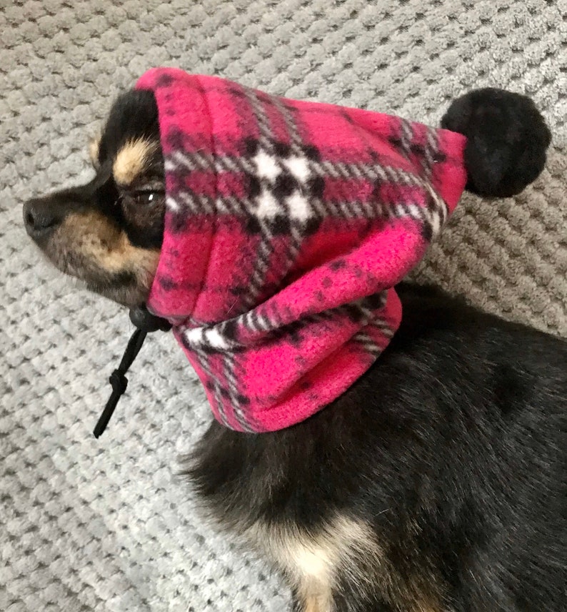 Chihuahua pom pom hat /dog snood/dog hat image 1