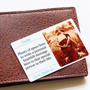 Papa Personalisierte Foto Brieftasche Karte, eigenen Foto & Text, Aluminium benutzerdefinierte Brieftasche Karte, Geschenk für ihn Papa, Opa, Vatertag, Geburtstag
