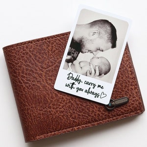 Daddy personalisierte Foto Brieftasche Karte, Brieftasche Einsatz aus Metall, Daddy Trage mich immer bei dir, Benutzerdefiniertes Foto Geschenk, Daddy Weihnachten/Geburtstagsgeschenk