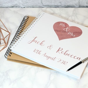 Guest book, Personalised wedding guest book, Wedding guest book, Personalised guest book, Scrapbook, Rose gold guest book image 1