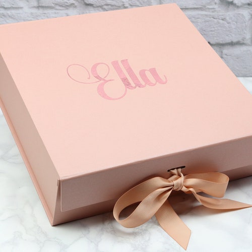 Rose Gold Gift Box Personalised Name Gift Box Memory Box Etsy
