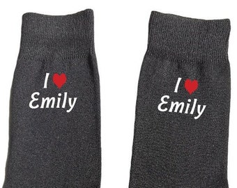 I Heart Personalised Socks, Valentines, Boyfriend, Girlfriend, Husband
