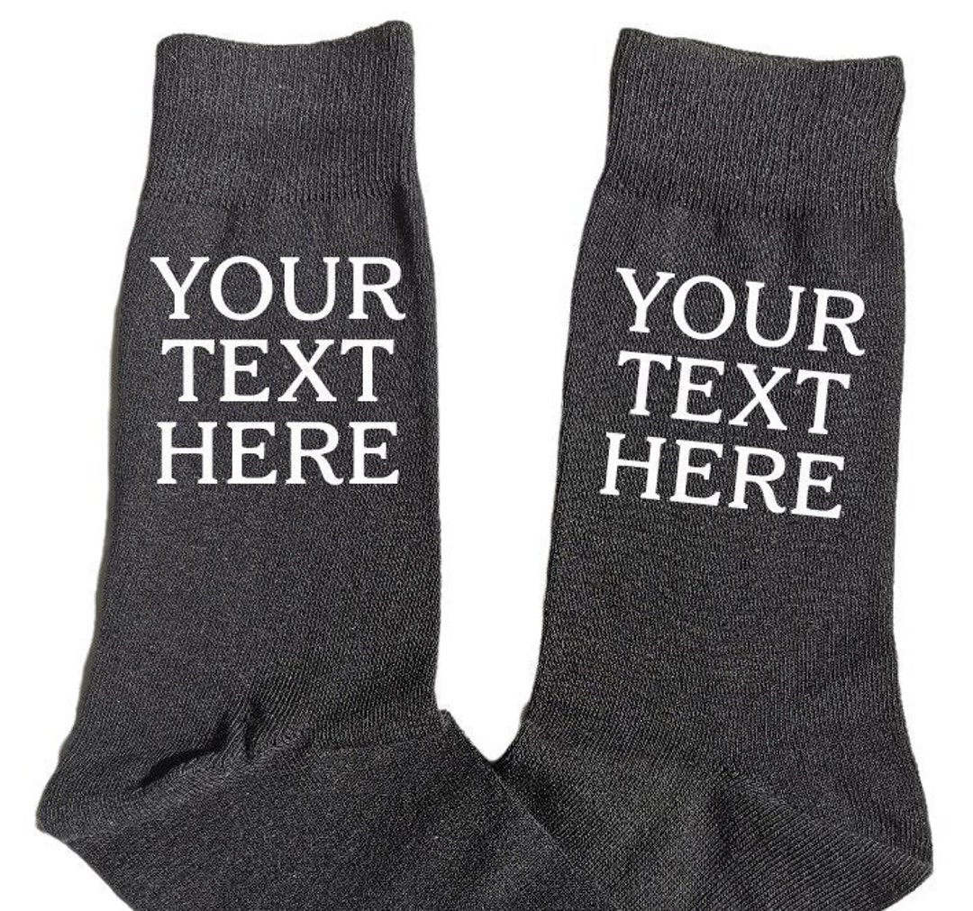 Personalised Socks, Custom Text Mens Socks Birthday Valentines Fathers ...