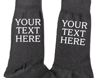 Personalised Socks, Custom Text Mens Socks Birthday Valentines Fathers Day Present Gift