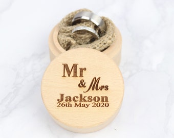 Wedding ring box. Wooden ring box, Personalised wedding day ring box, Custom ring box, Ring bearer box