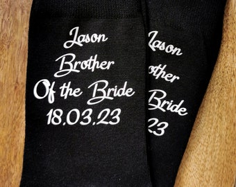 Navy/Schwarz Hochzeit Socken, personalisierte Socken, Groomsmen Geschenk, Bräutigam, Vater der Braut Trauzeugen Socken