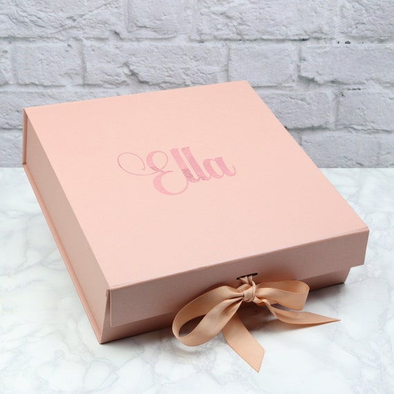 Rose Gold Gift Box, Personalised Name gift box, Memory Box, Birthday Box, Friendship Box, Personalised with Name