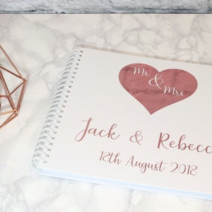 Guest book, Personalised wedding guest book, Wedding guest book, Personalised guest book, Scrapbook, Rose gold guest book image 2