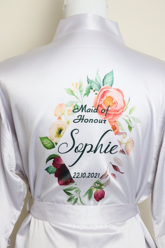 Wedding Dressing Gown Personalised Bridal Robe Bridal Robe Etsy
