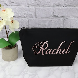 Personalised Make Up Bag with  any Name, Bridesmaid Gift, Birthday present, Bridal gift, Christmas present, Cosmetic Bag, Gift for Her