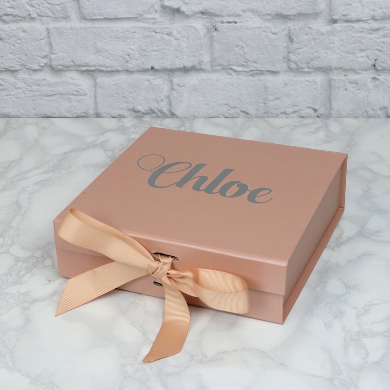 Rose Gold Gift Box Personalised Name Gift Box Memory Box Etsy