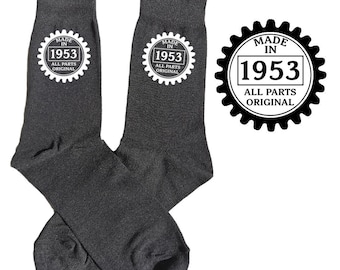 Personalised Birthday Socks Made in 1953, 80th 70th 60th 50th 40th All Original Parts Gift