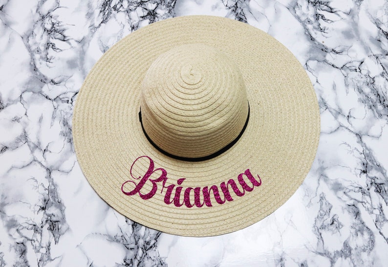 Personalised sun hat, Honeymoon sun hat, Bride beach hat, Straw hat, Mrs floppy hat, Beach wear Hen party hat image 4