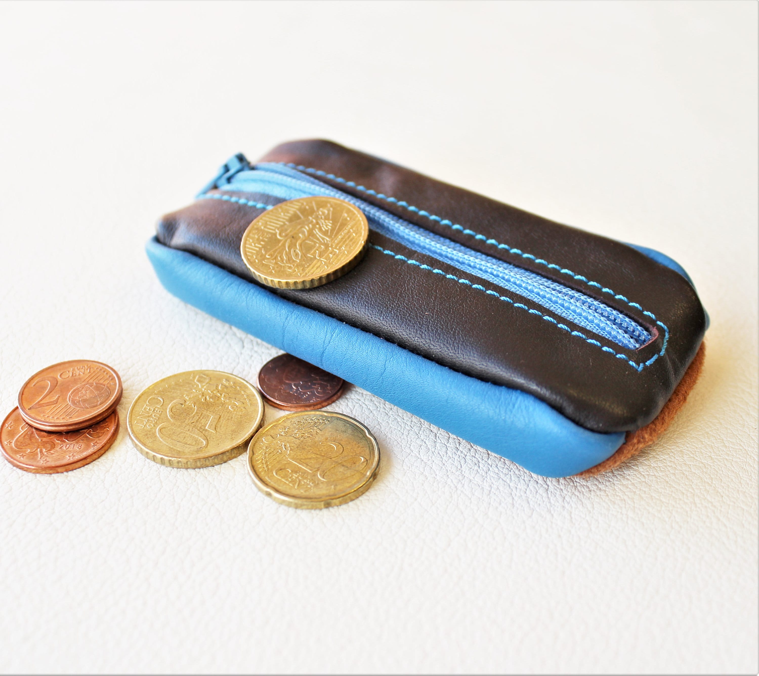 Men's giftzipped leather coin holder Etsy