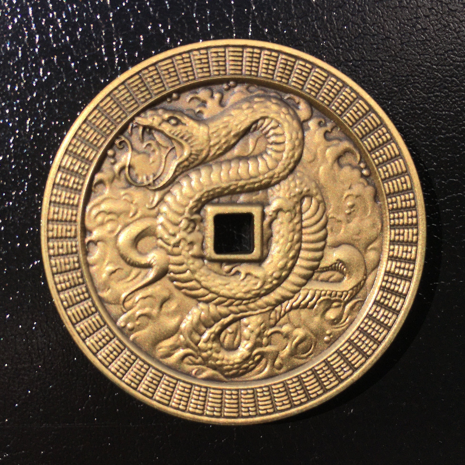 5PCS Chinese i Ching monete Feng Shui fortune Imperatore monete + borsa regalo y-1109
