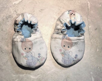 Precious Moments Reversible Soft Sole Baby Shoe Crawler Shoe  Baby Moccasin  Crib Shoe  Baby Shower Gift Baby Gift  Baby Announcement
