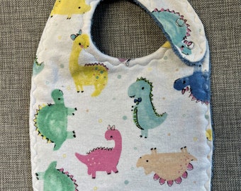 Dinosaurs Reversible Side Snap Bib Adjustable Neckline Baby Gift Baby Shower Gift